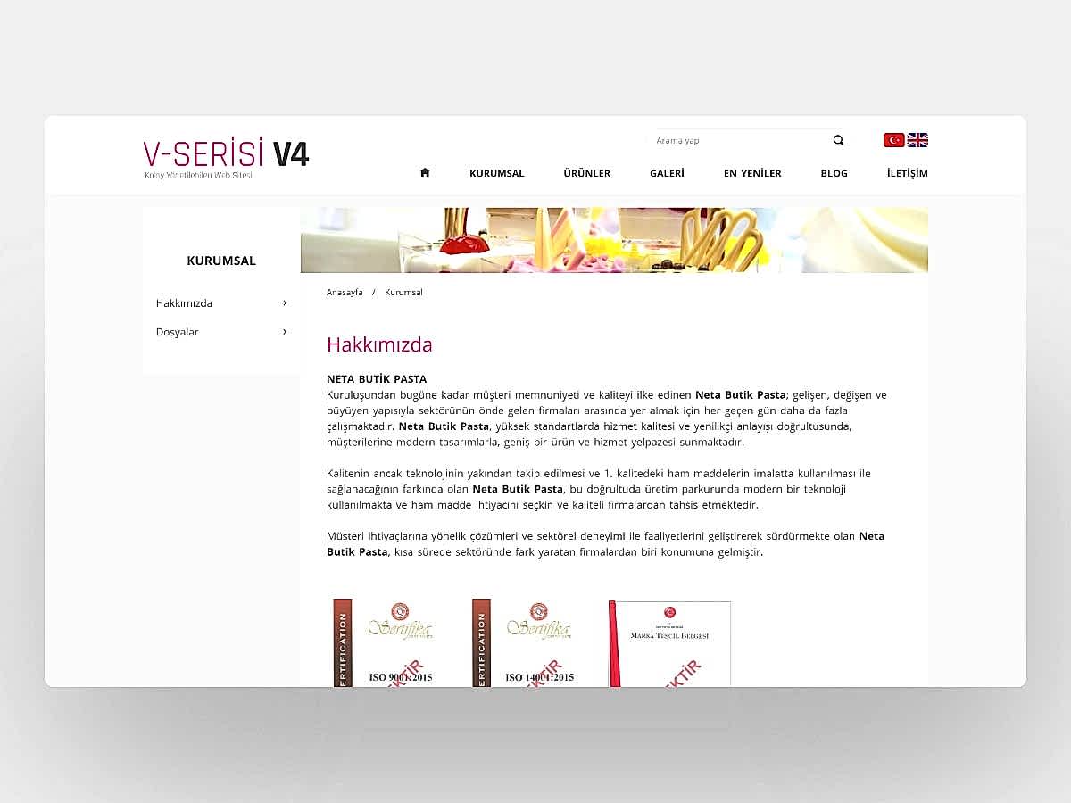 Butik Pasta Web Tasarım V4