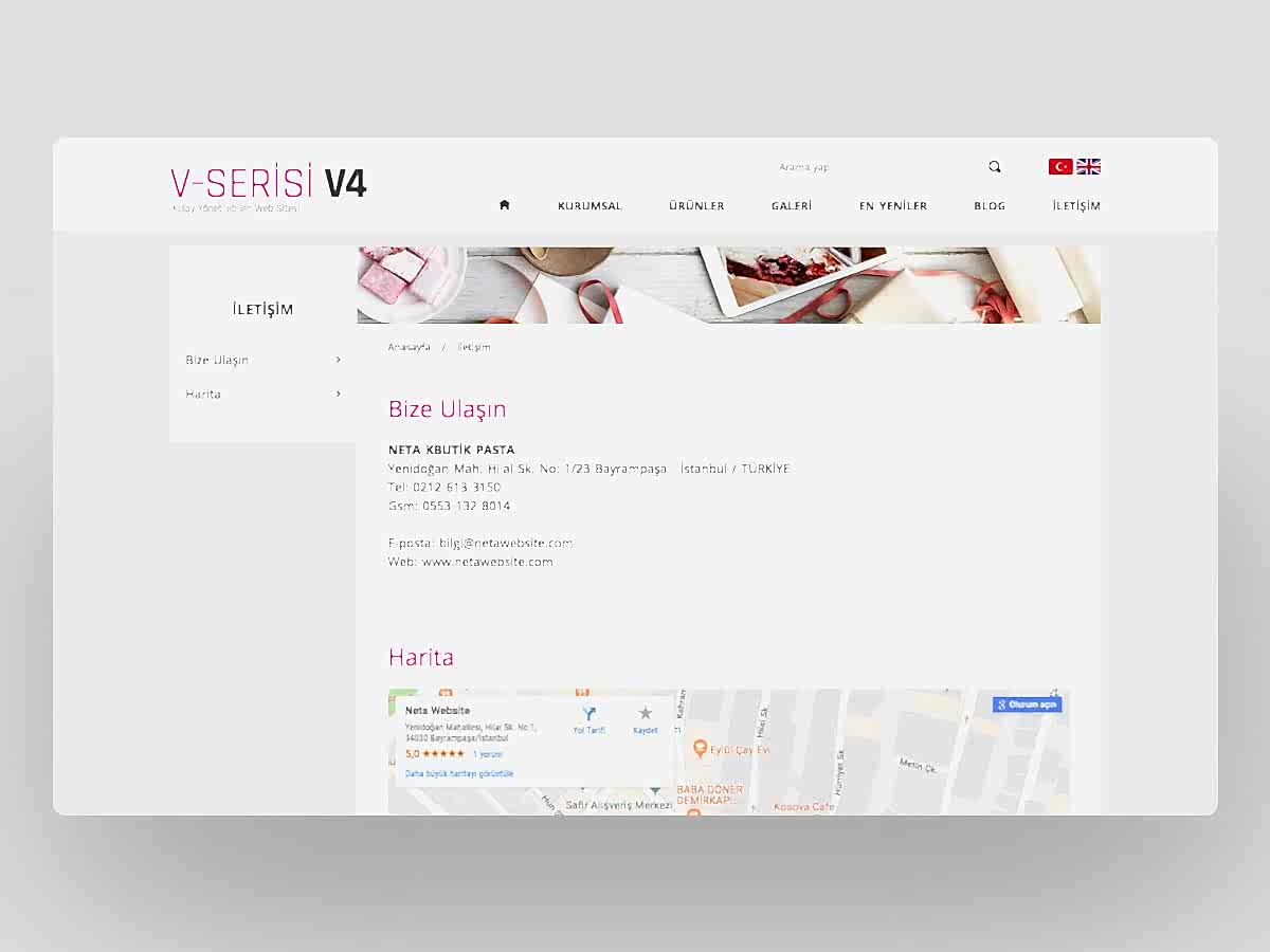 Butik Pasta Web Tasarım V4